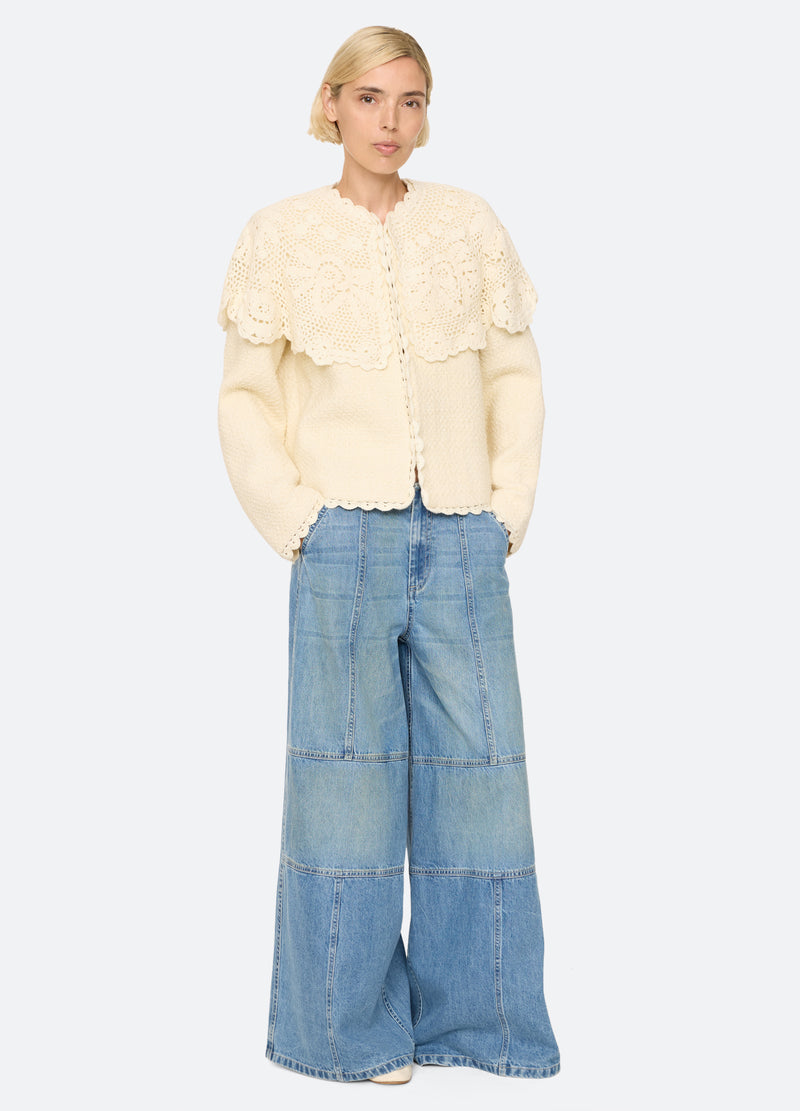 cream-wright cape jacket-full body view - 8