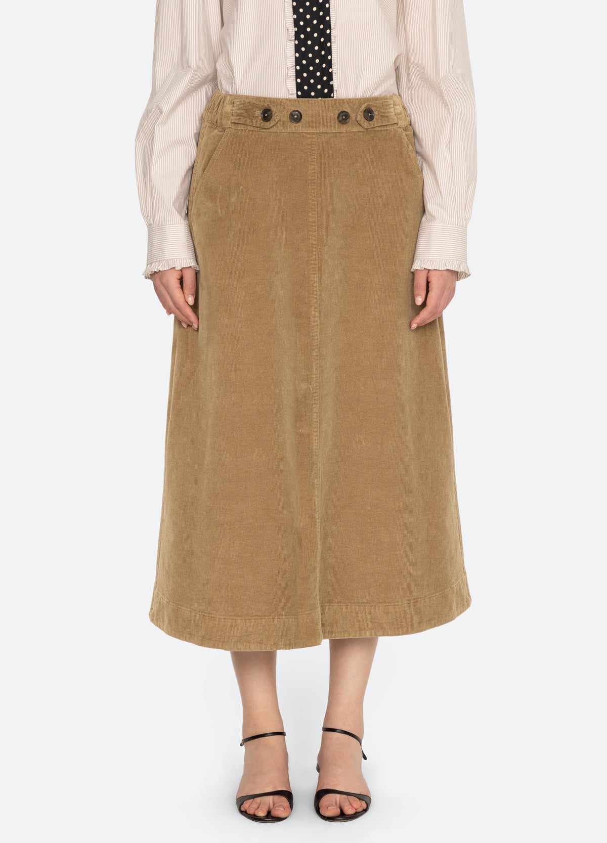 khaki-garrett skirt-front view - 2