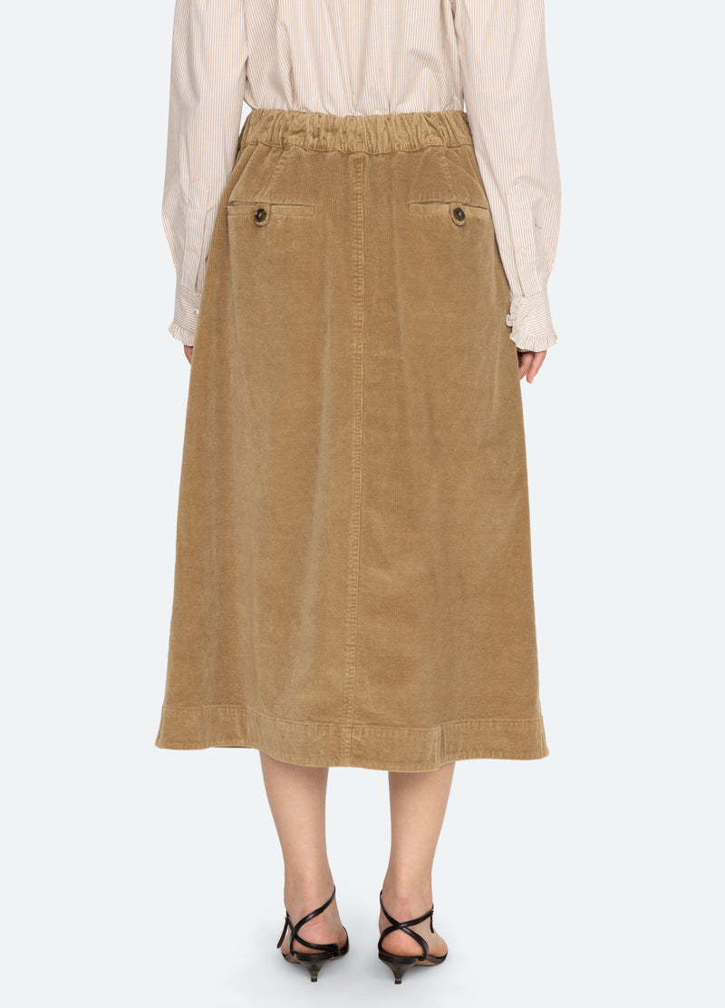 khaki-garrett skirt-back view - 3