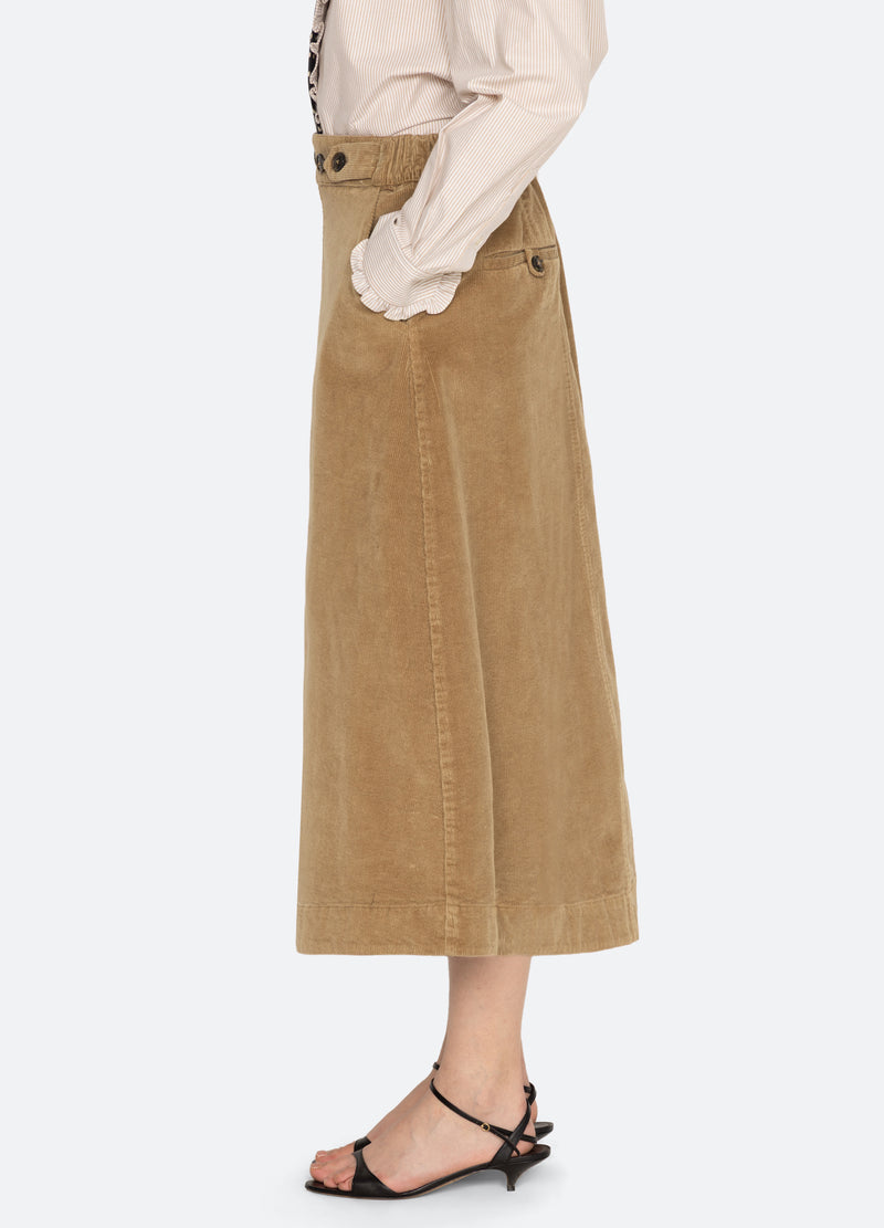 khaki-garrett skirt-side view - 4