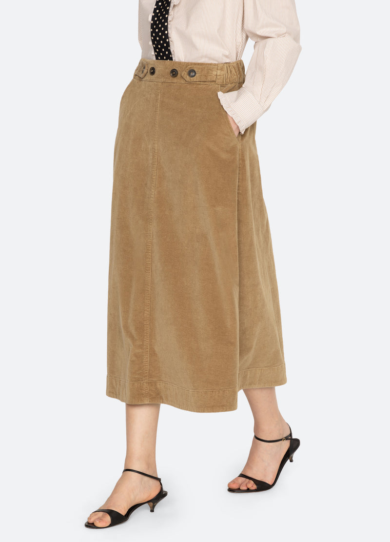 khaki-garrett skirt-walking view - 6