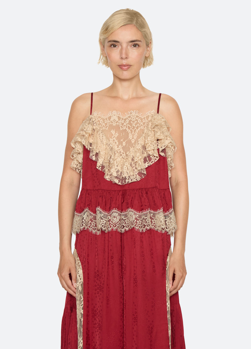 burgundy-ethel camisole-front view - 1