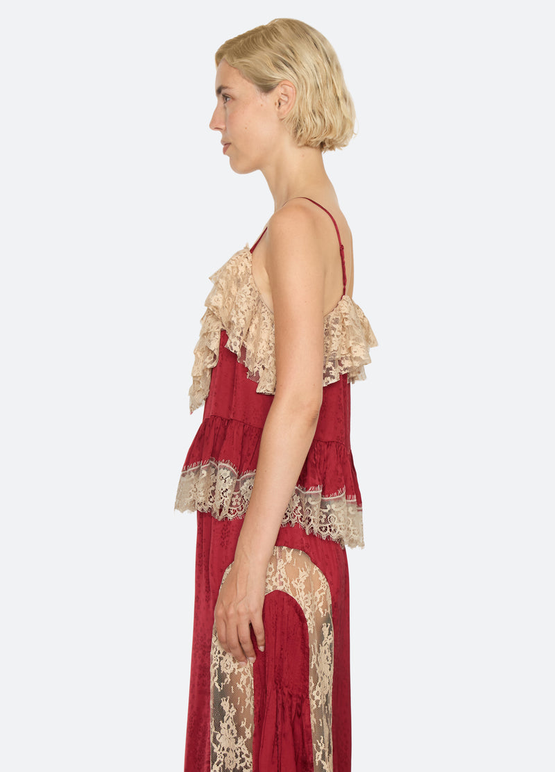 burgundy-ethel camisole-side view - 3