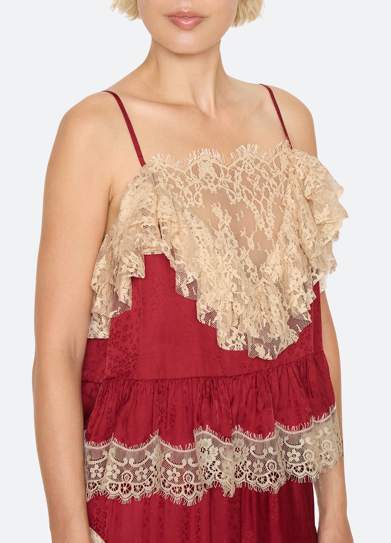 burgundy-ethel camisole-detail view - 5