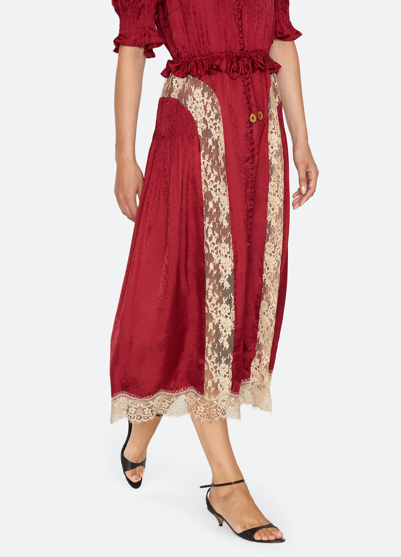 burgundy-ethel midi dress-detail view 2 - 8