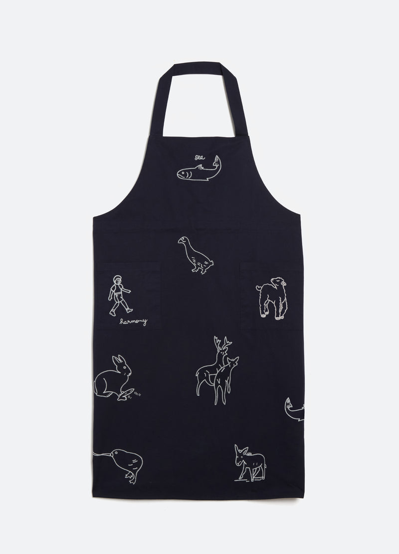 navy-demi apron-front view - 1