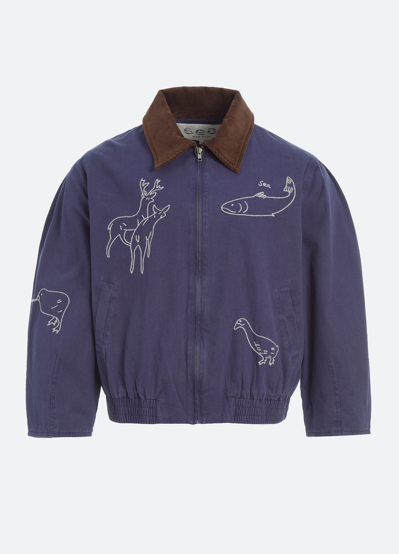 blue-demi men's jacket-front view - 1