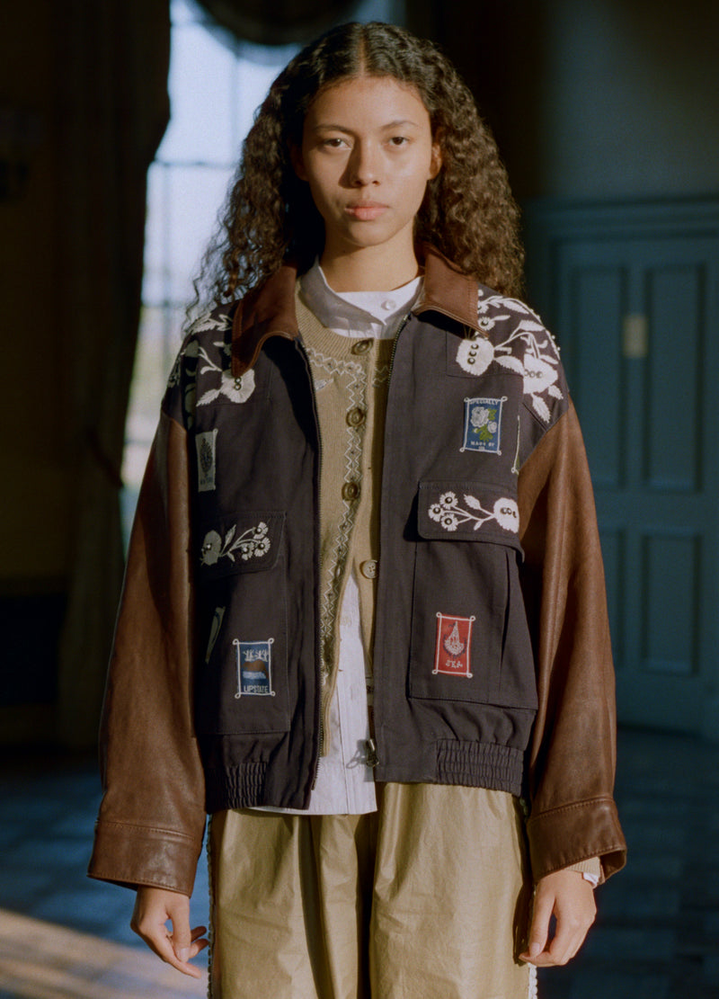 navy-georgie combo jacket-editorial view - 2