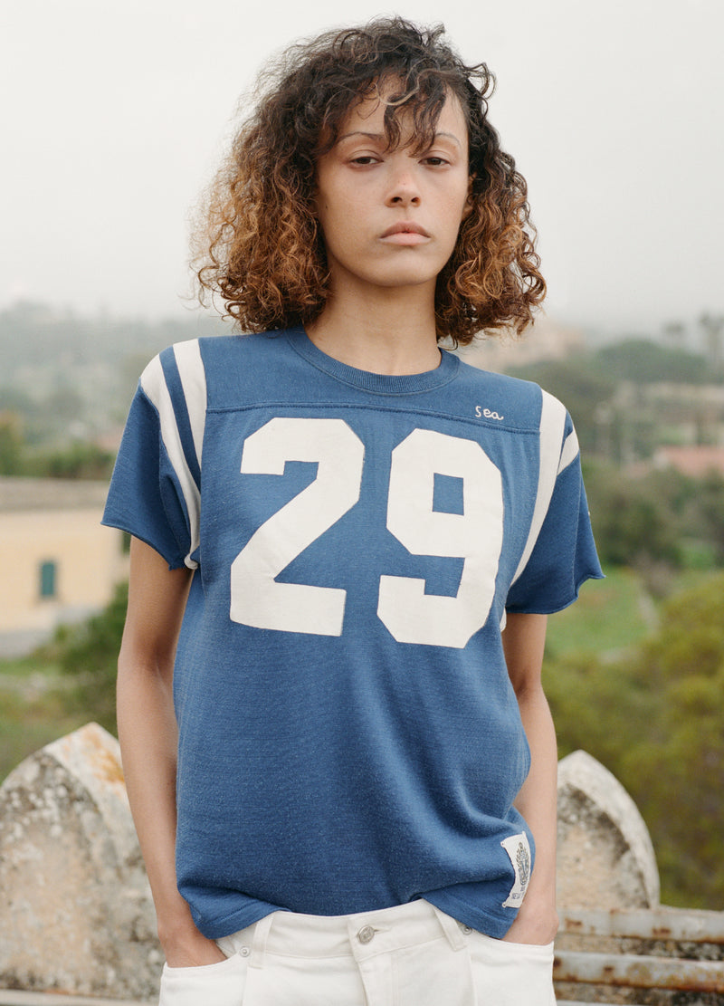 blue-georgie tee-editorial view - 2