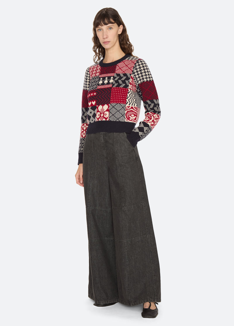 multi-hollie sweater-full body view - 7