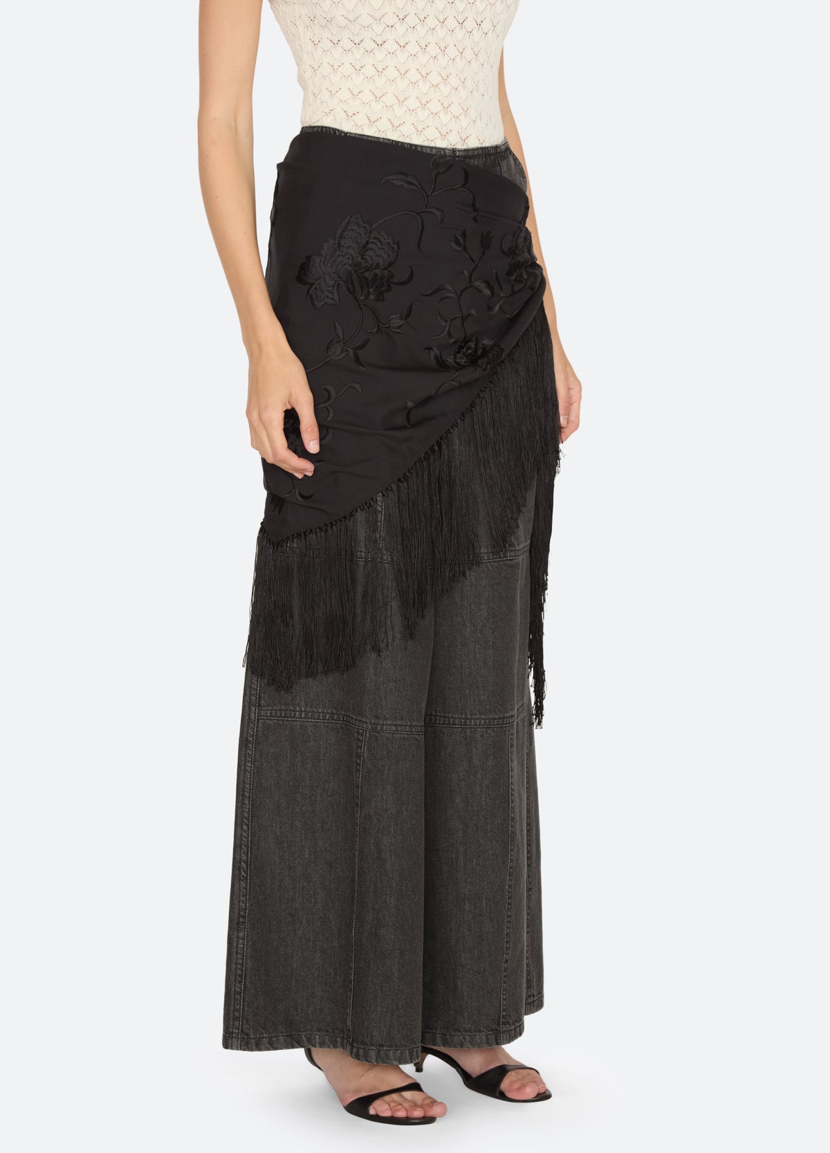black-fleur scarf-three quarter view - 4