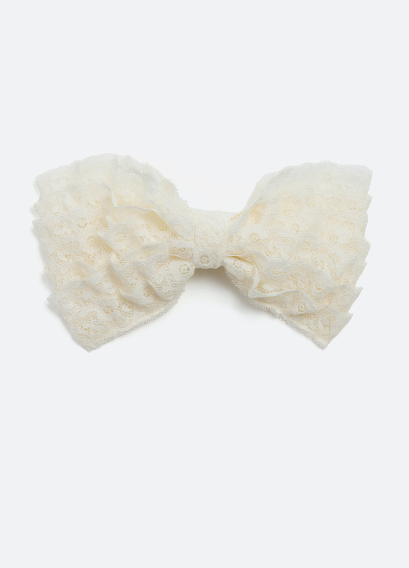cream-ayda bow clip-front view - 1