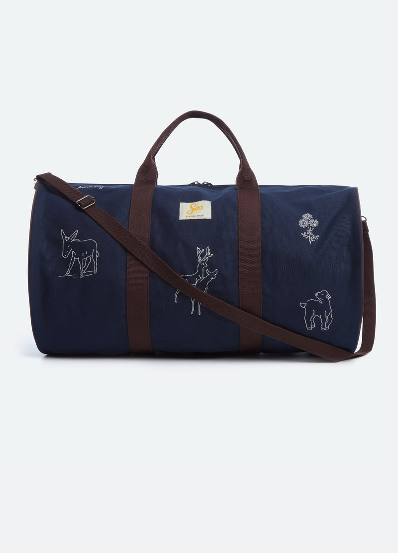 navy-demi duffle bag-front view - 3