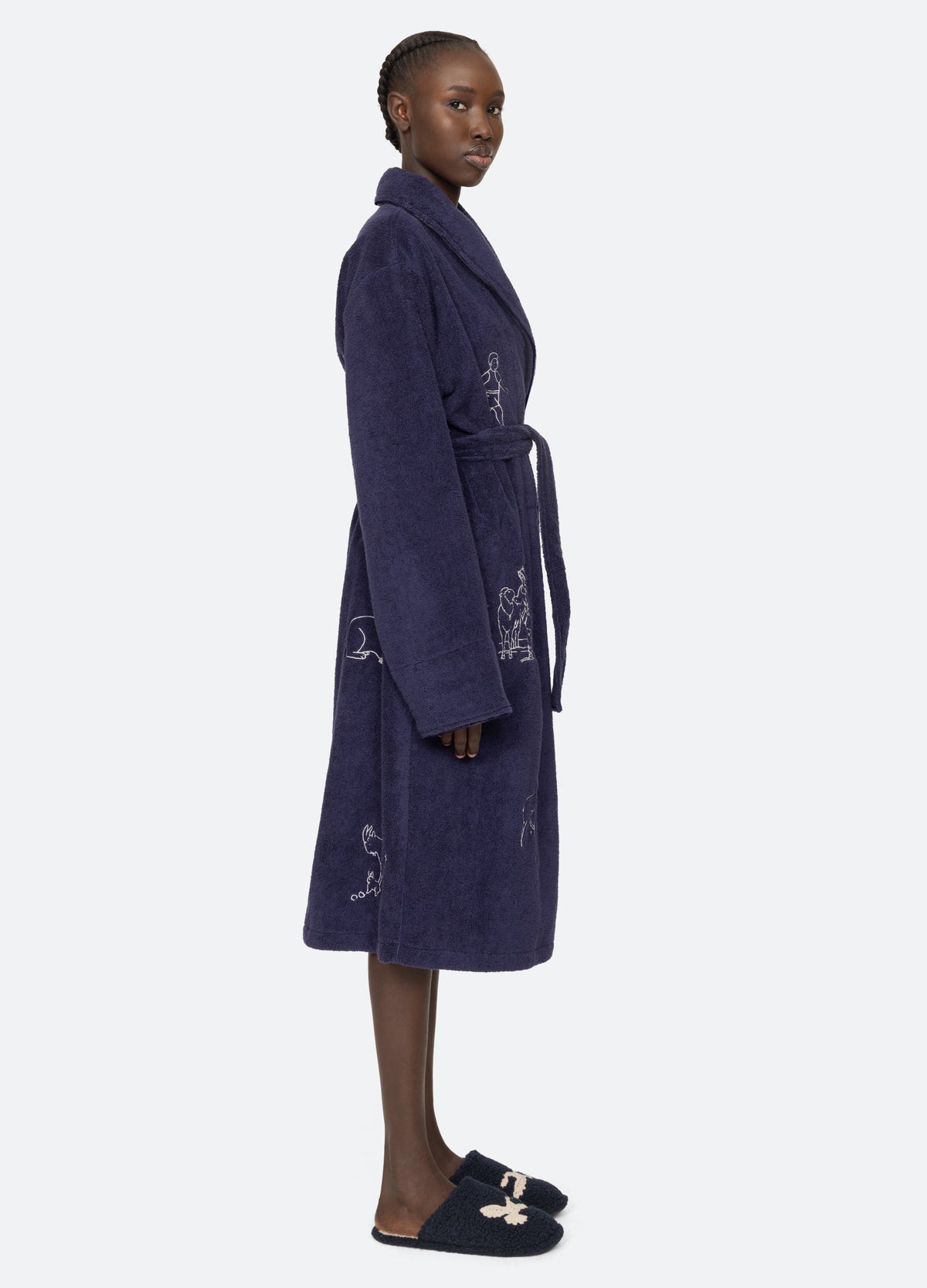 navy-demi robe-side view - 4