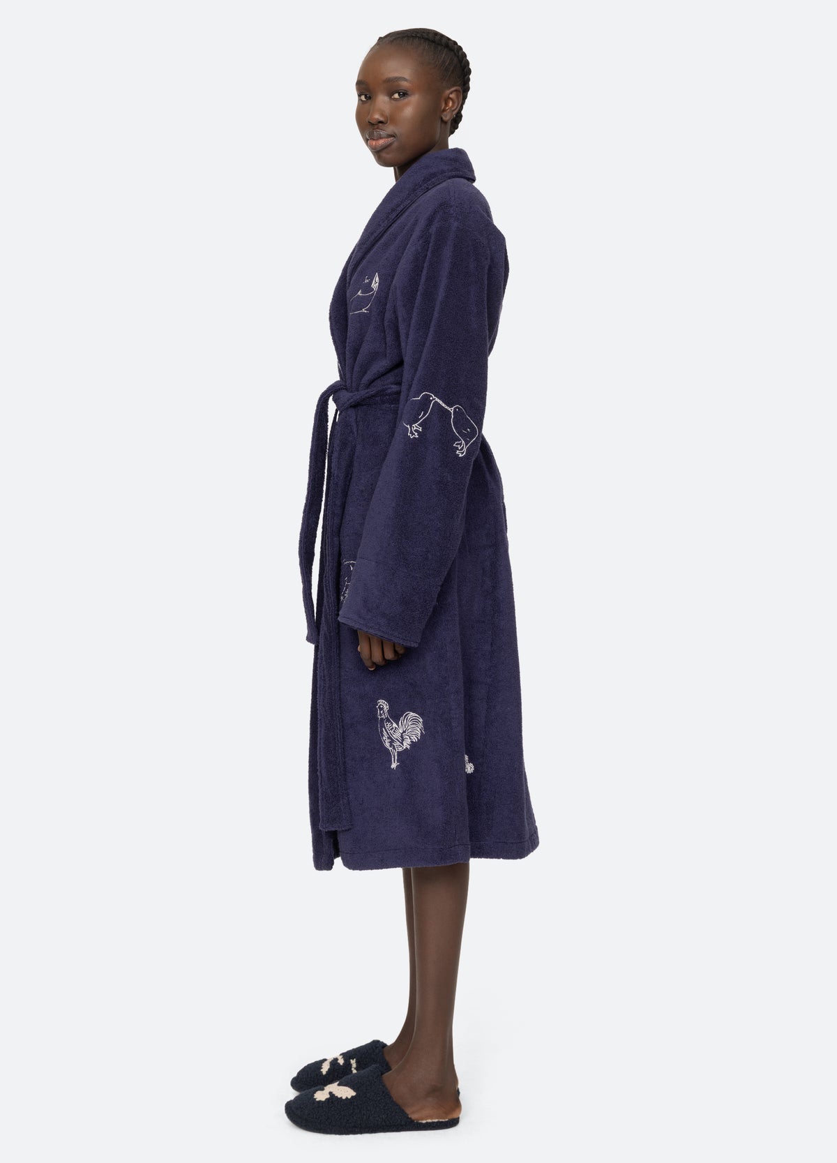 navy-demi robe-side view 2 - 5
