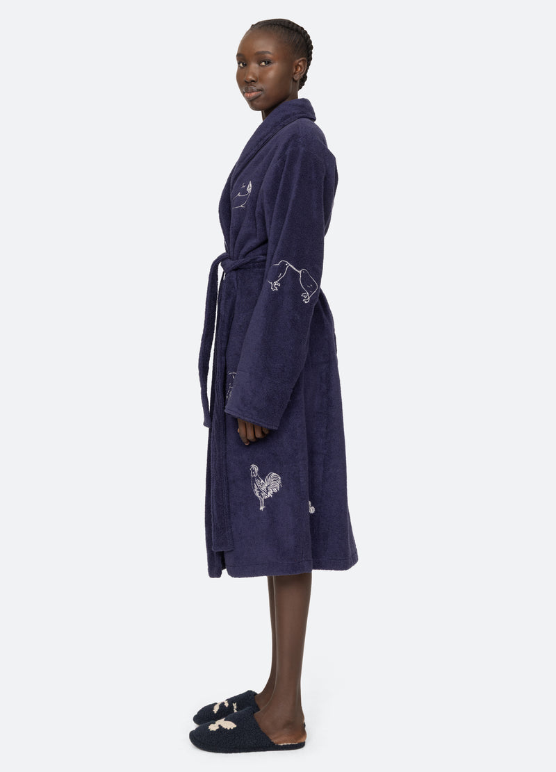 navy-demi robe-side view 2 - 5