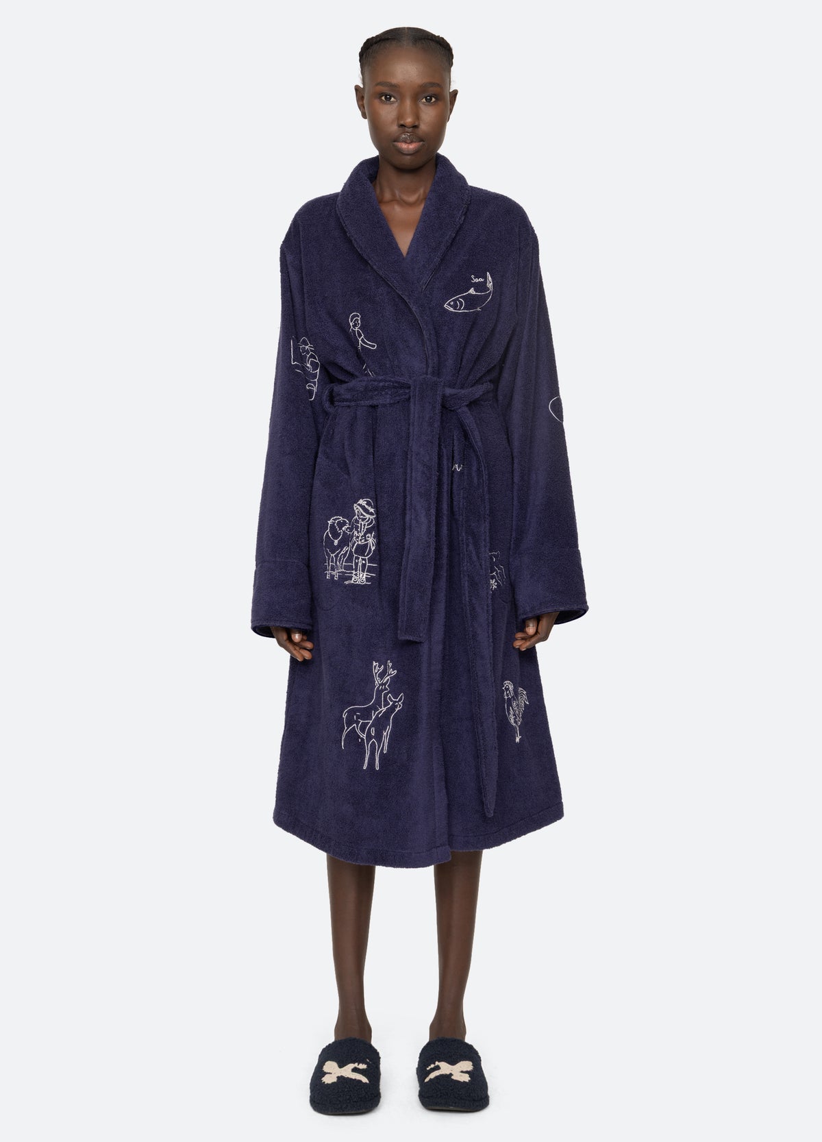 navy-demi robe-front view - 7