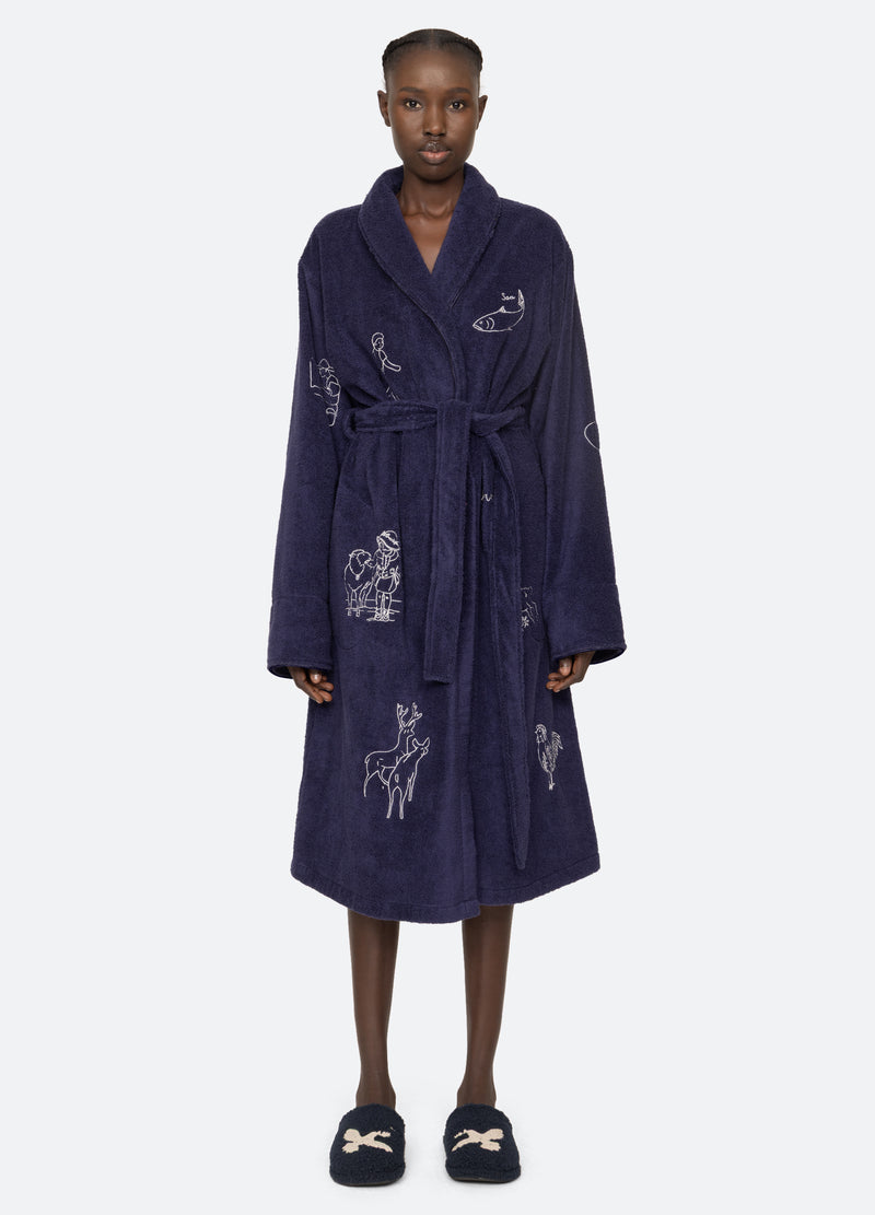 navy-demi robe-front view - 7