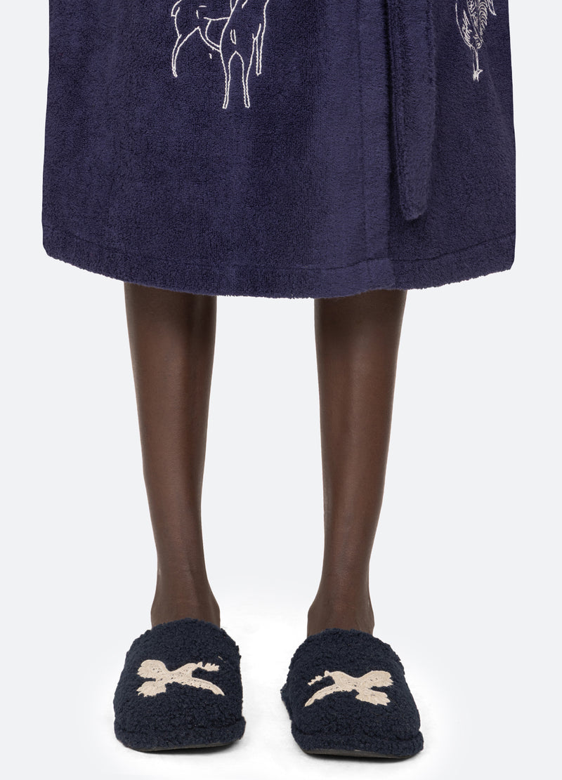 navy-mika slippers-front view - 7