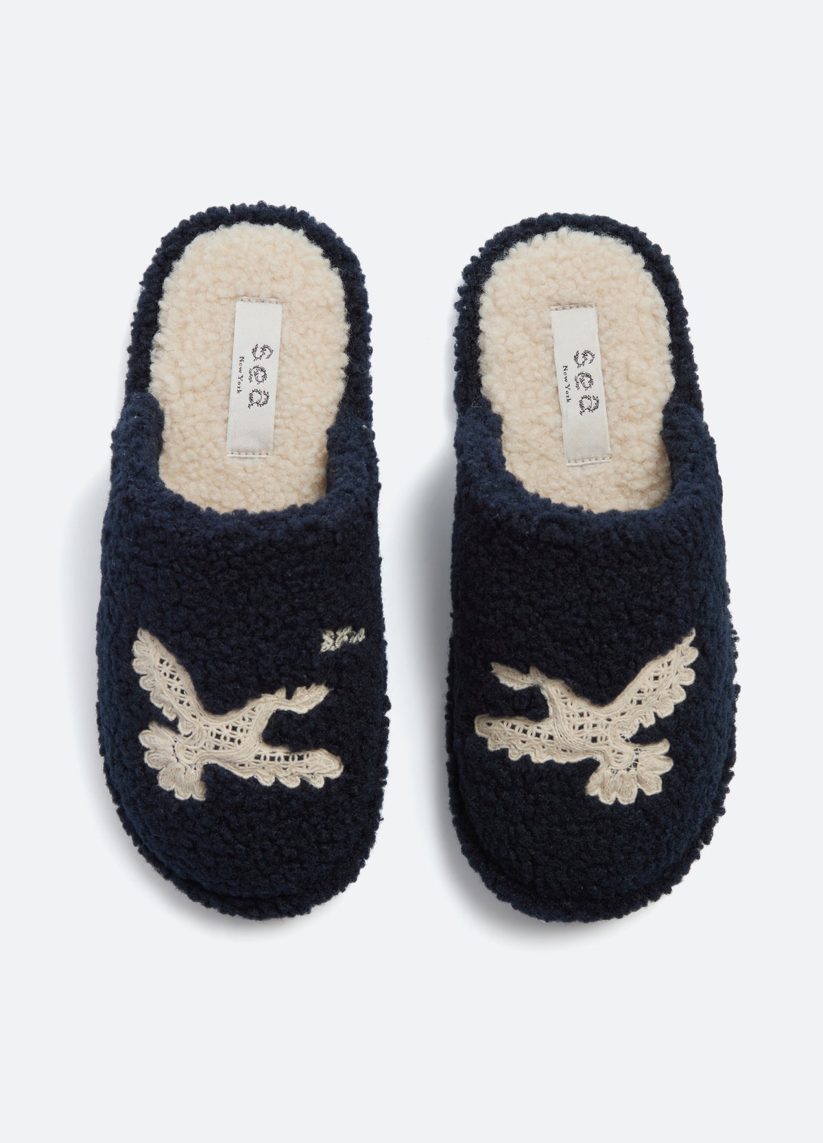navy-mika slippers-feature view - 5