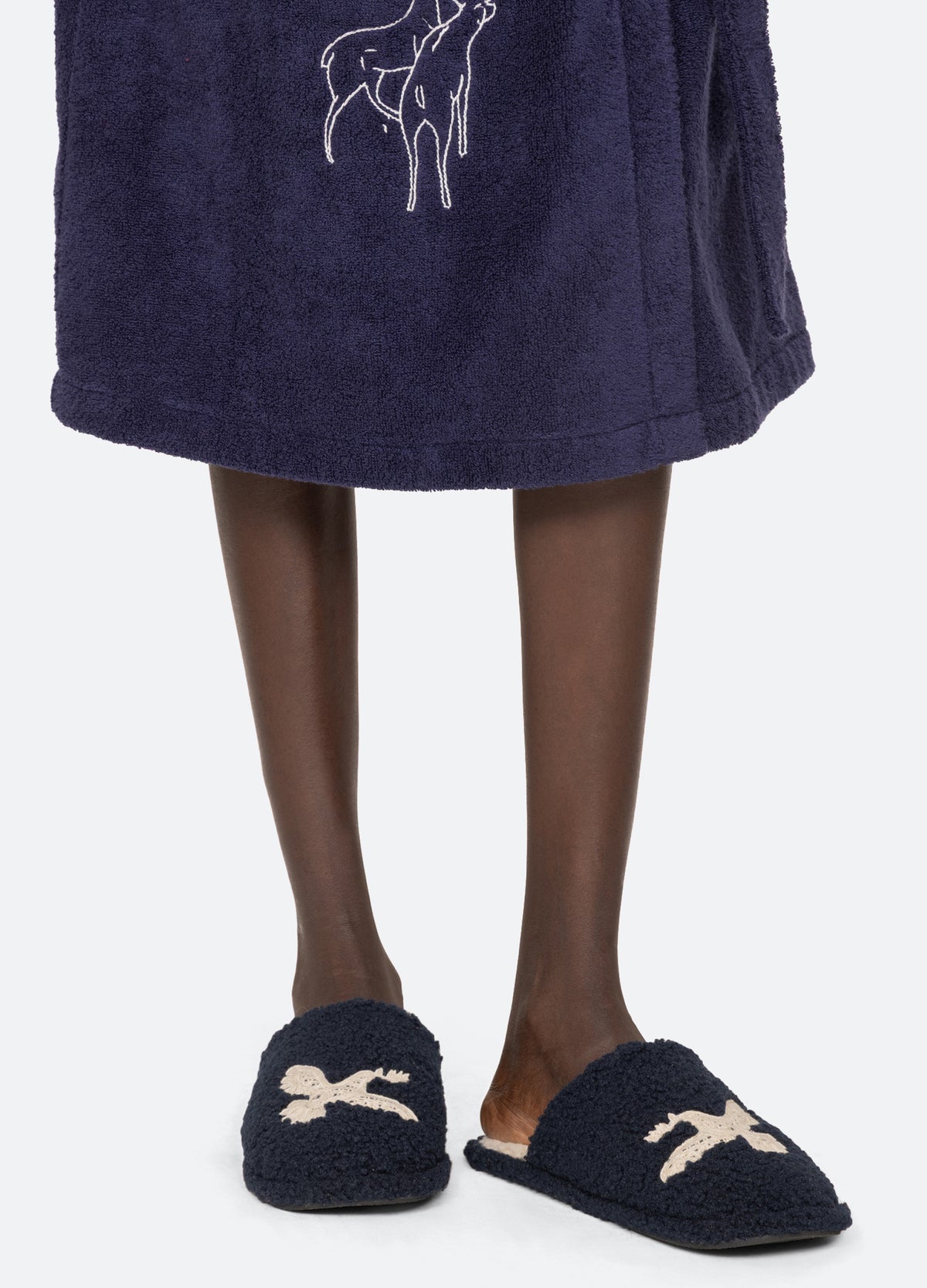 navy-mika slippers-three quarter view - 8