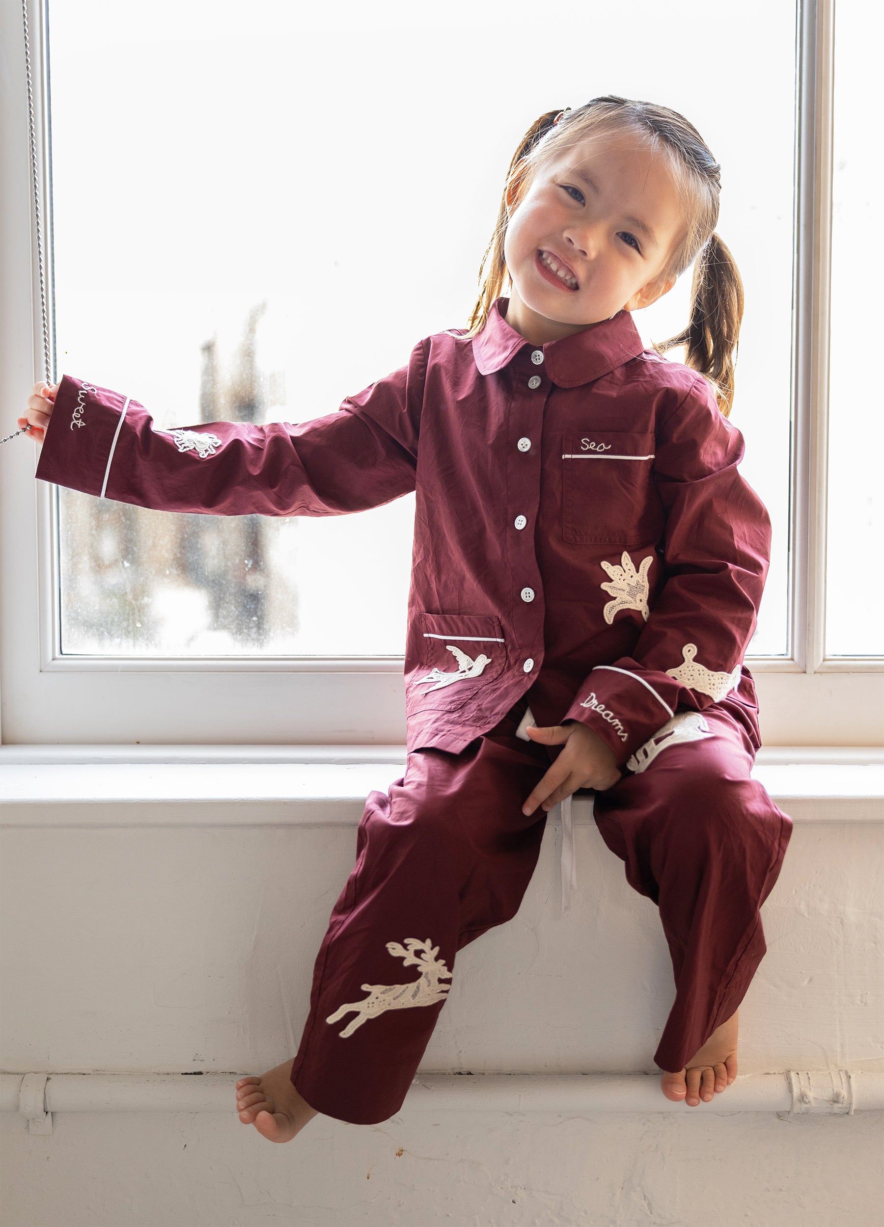 innat pajama jacket、pantsセット Mika Kids PJ Set – Sea, New York