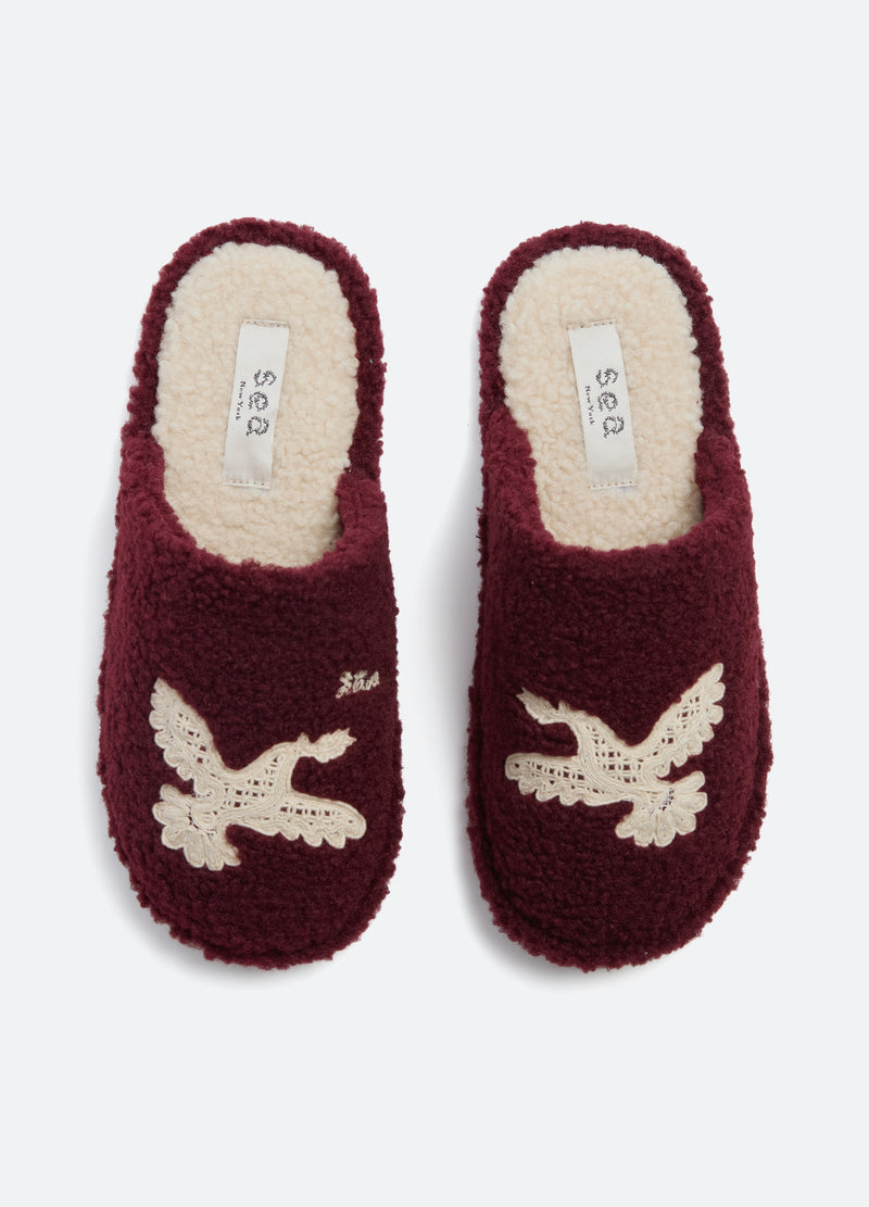 burgundy-mika slippers-front view - 2