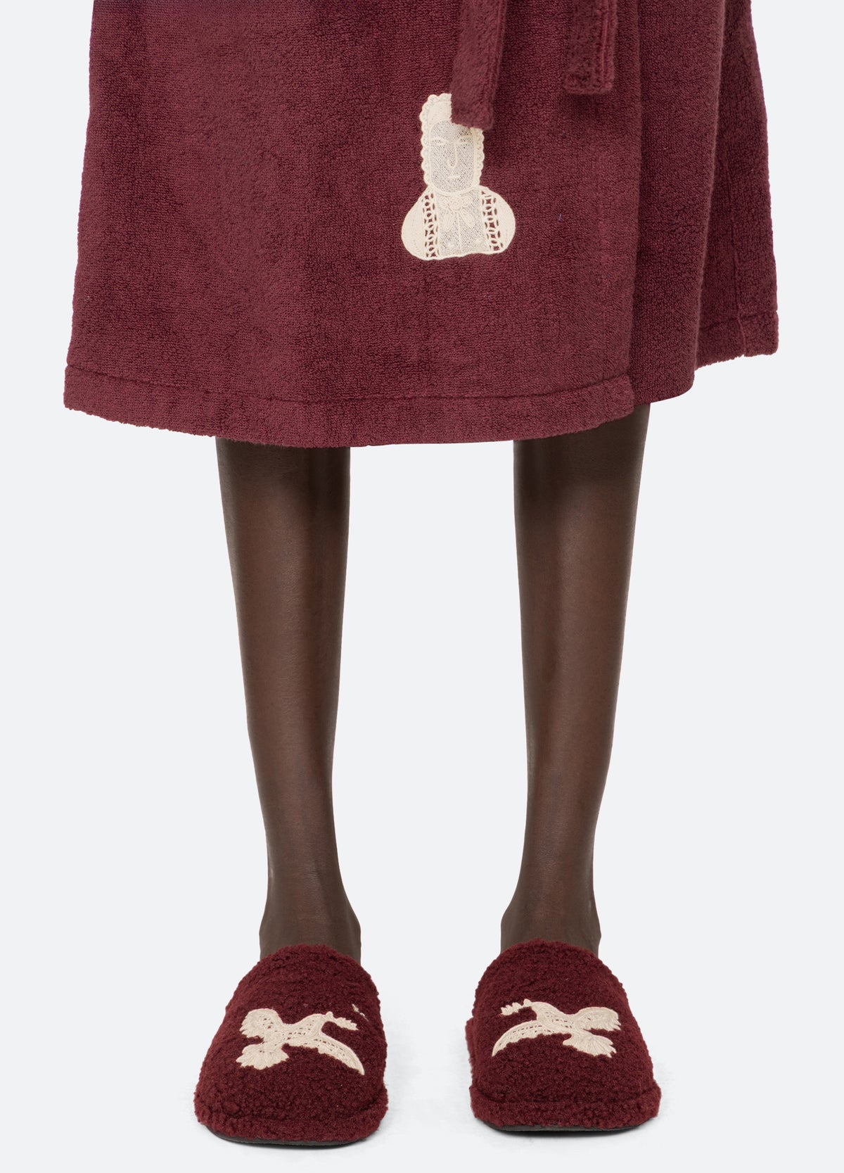 burgundy-mika slippers-front view 2 - 3