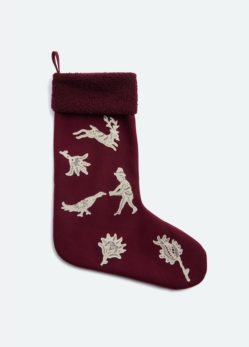 burgundy-mika stocking-front view - 2