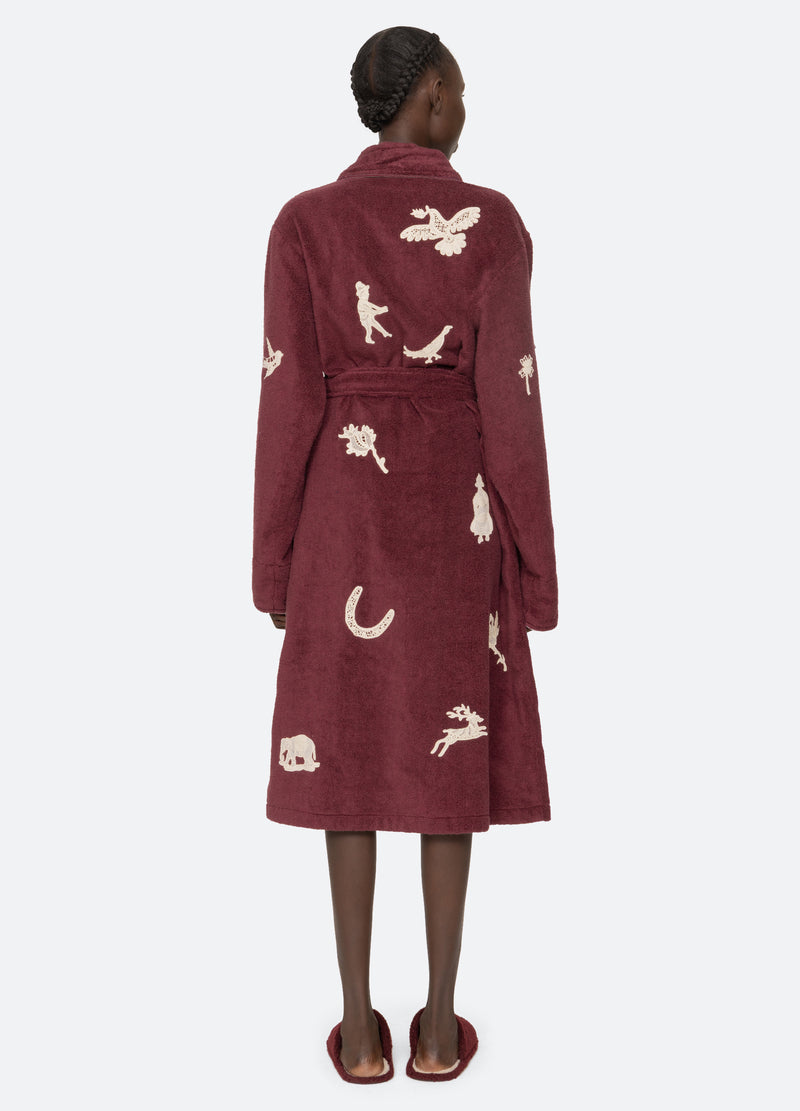 burgundy-mika robe-back view - 3