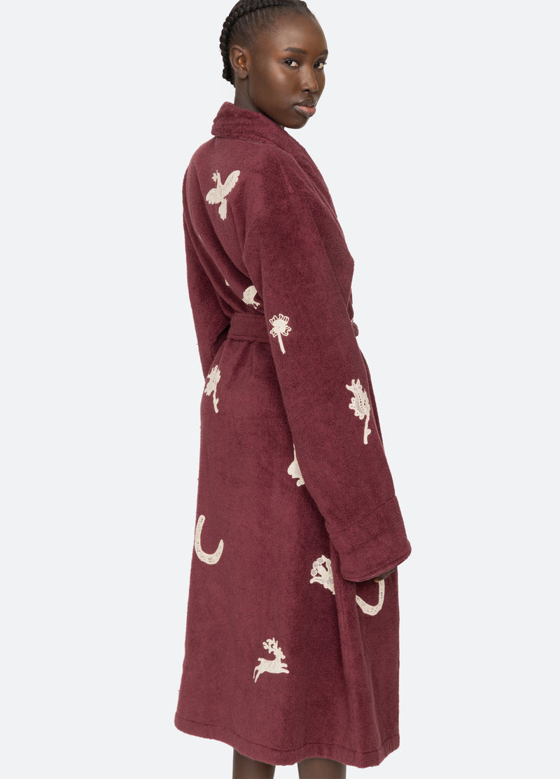 burgundy-mika robe-detail view 2 - 9