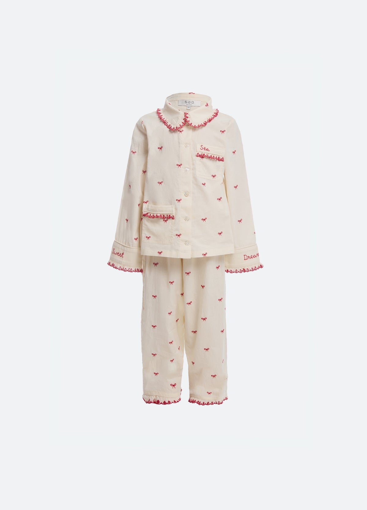 cream-esmee kids pj set-front view