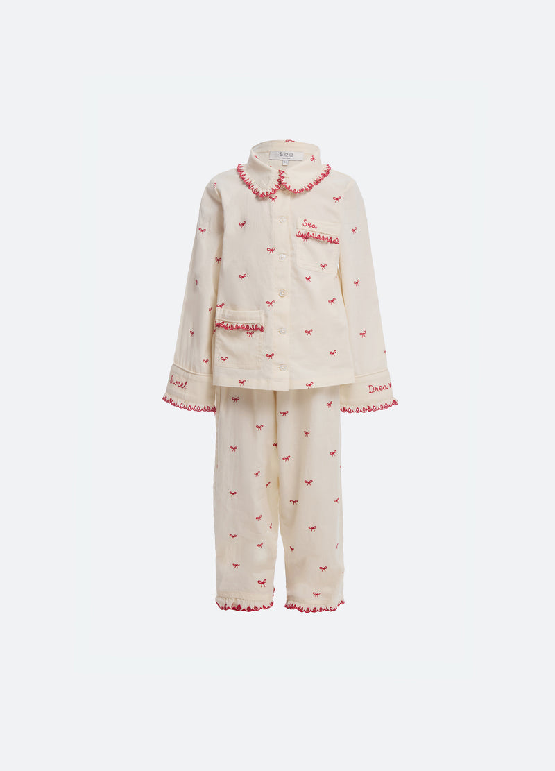 cream-esmee kids pj set-front view - 1