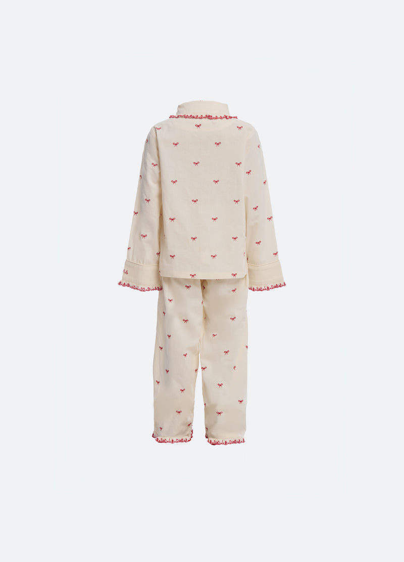 cream-esmee kids pj set-back view - 2