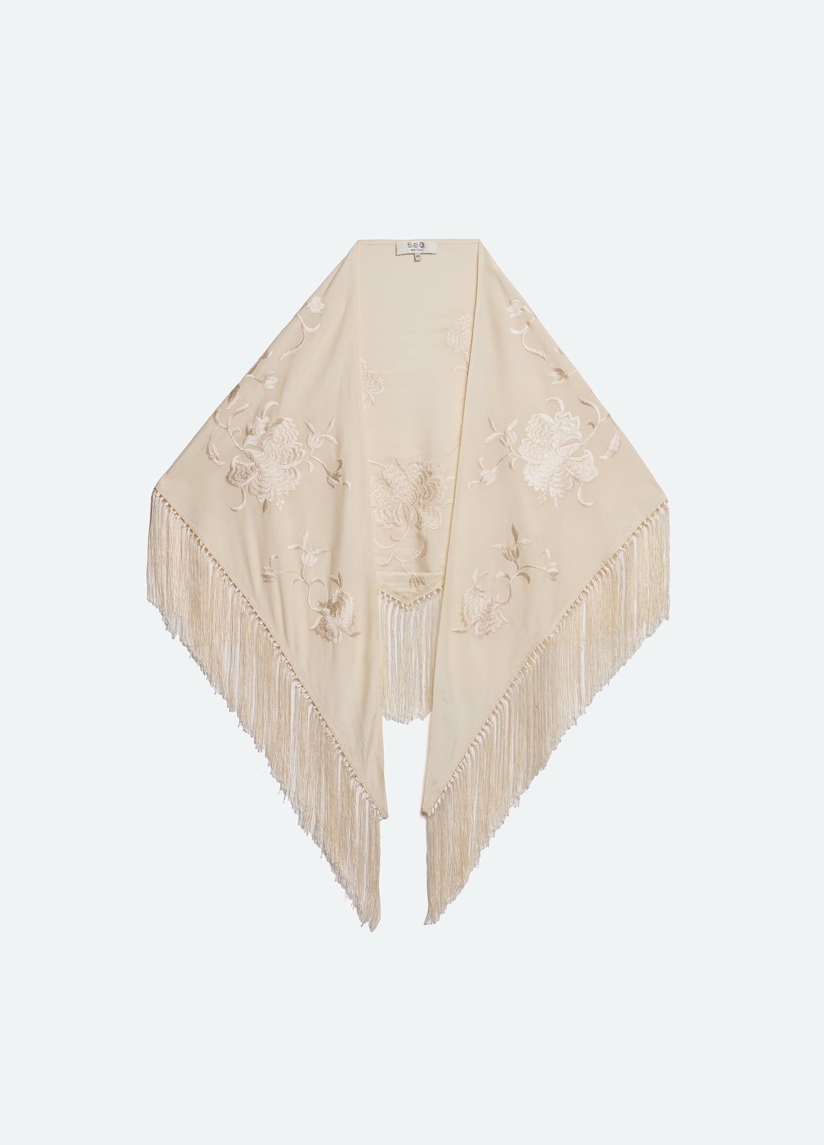 cream-fleur scarf-flat view 2 - 6
