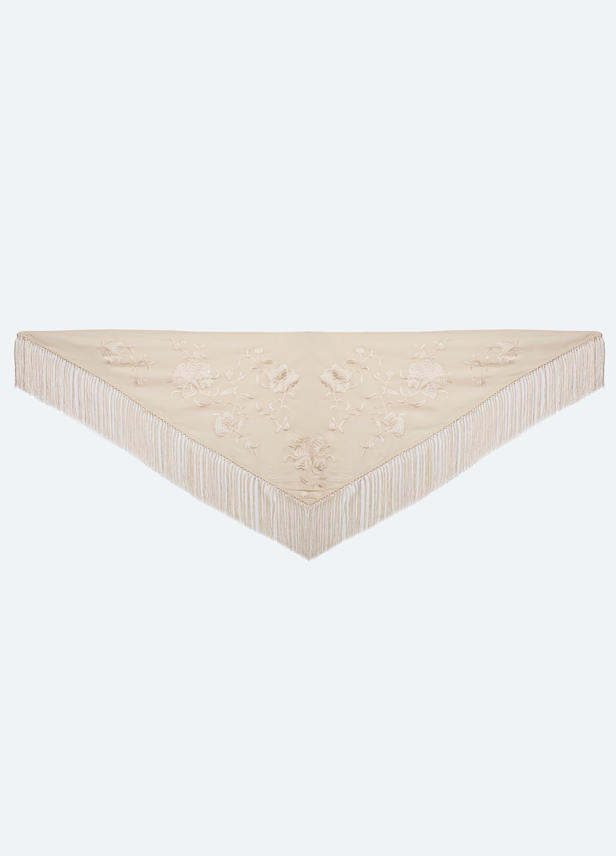 cream-fleur scarf-flat view - 8