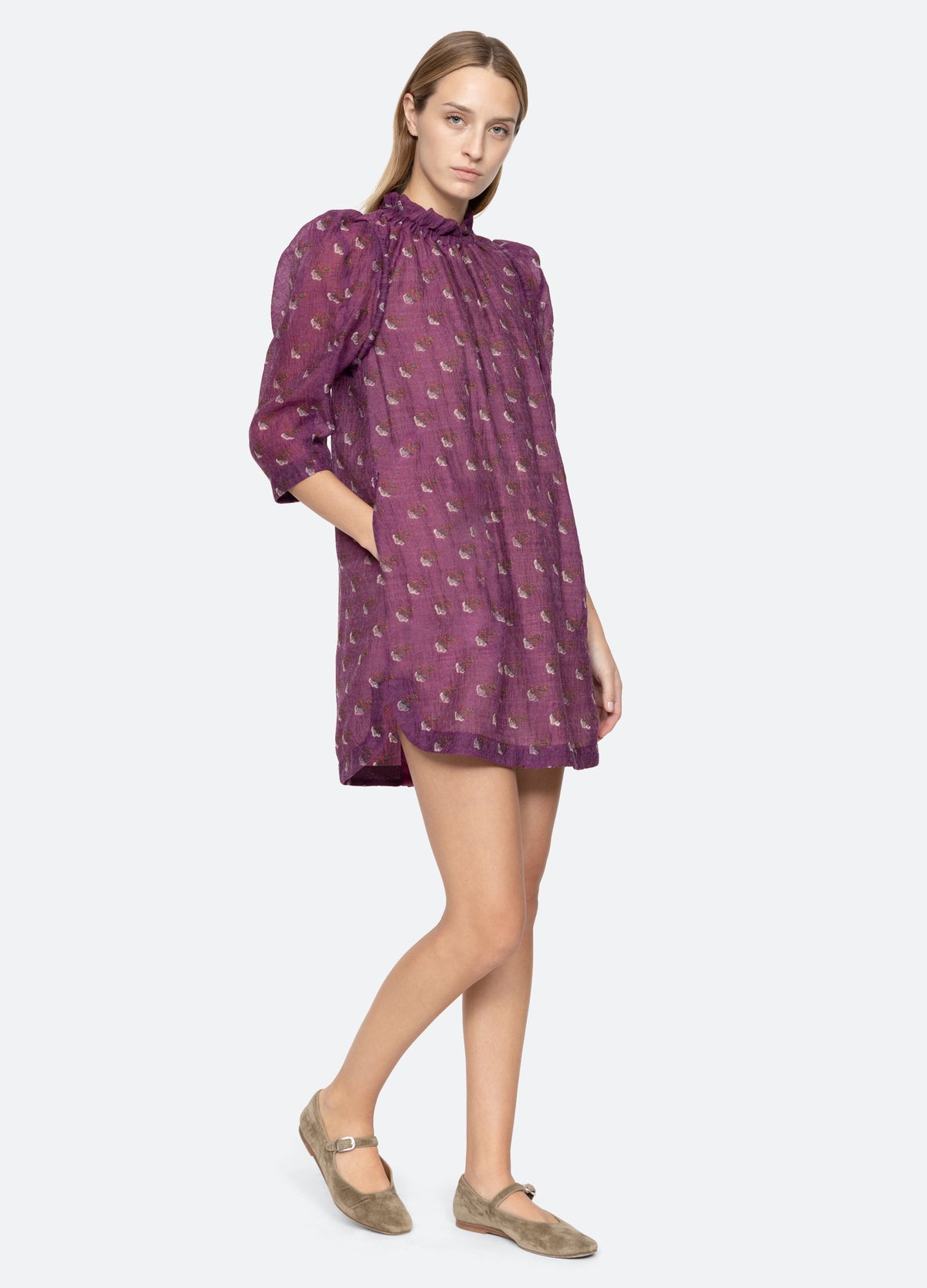 purple-alexis tunic-walking view - 12