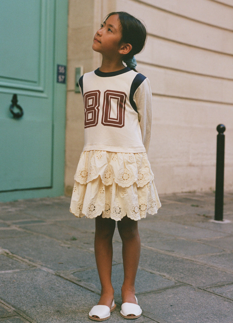 cream-arissa kids dress-editorial view - 1