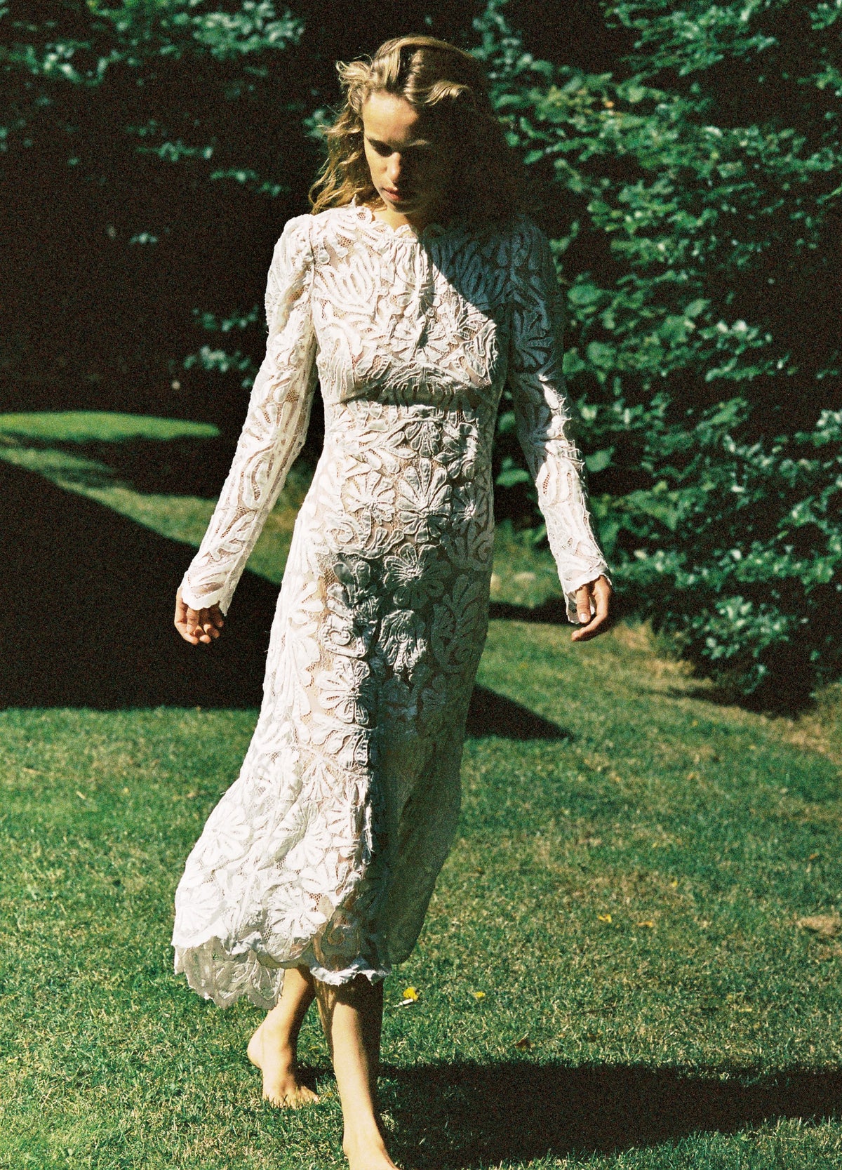 cream-agathe l/s dress-editorial view