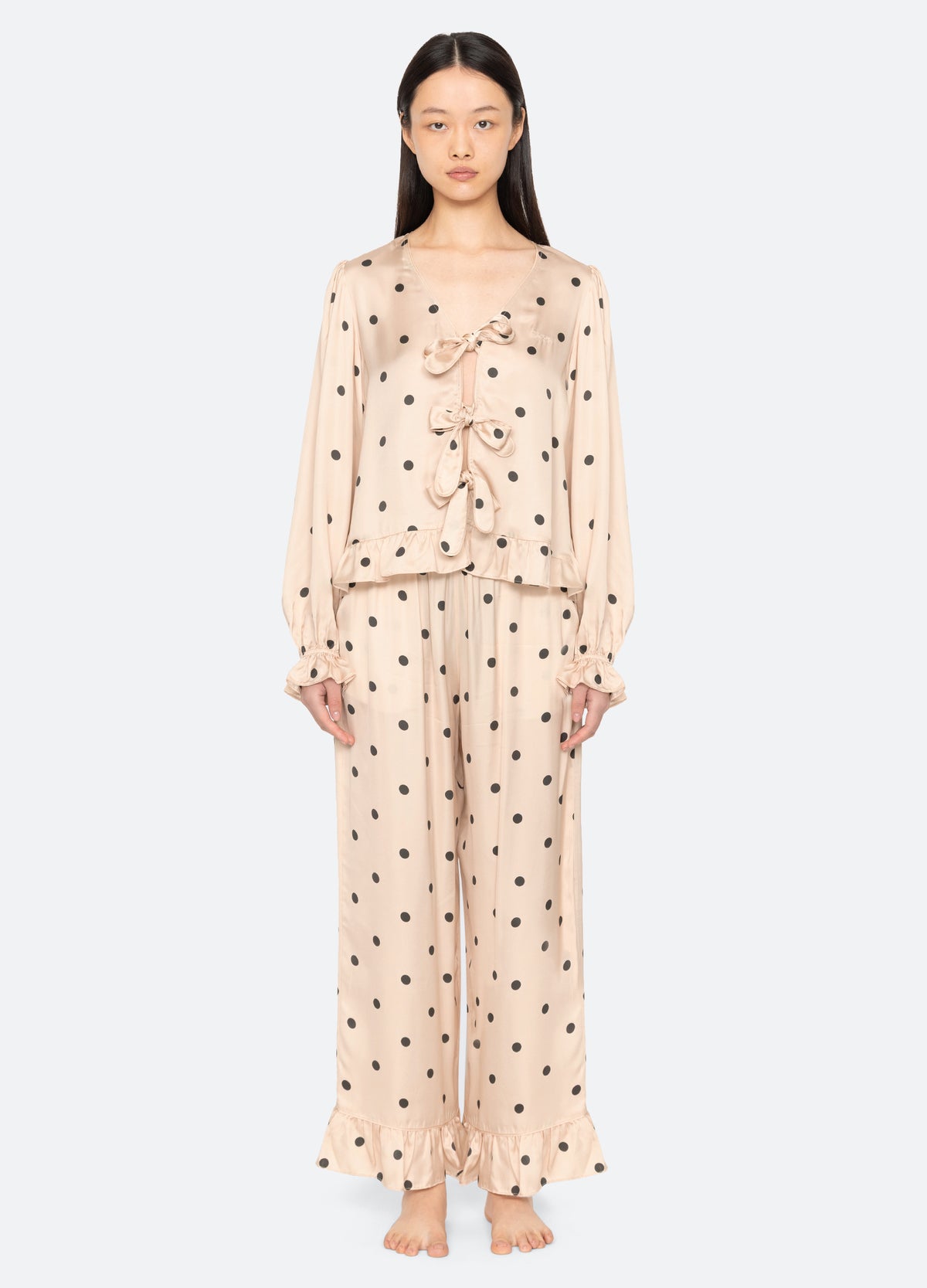 cream-paulette pj set-front view - 6