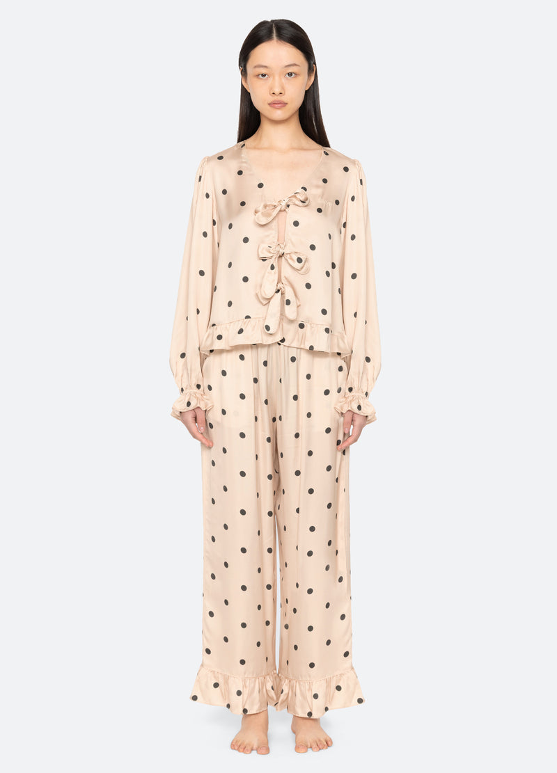 cream-paulette pj set-front view - 6