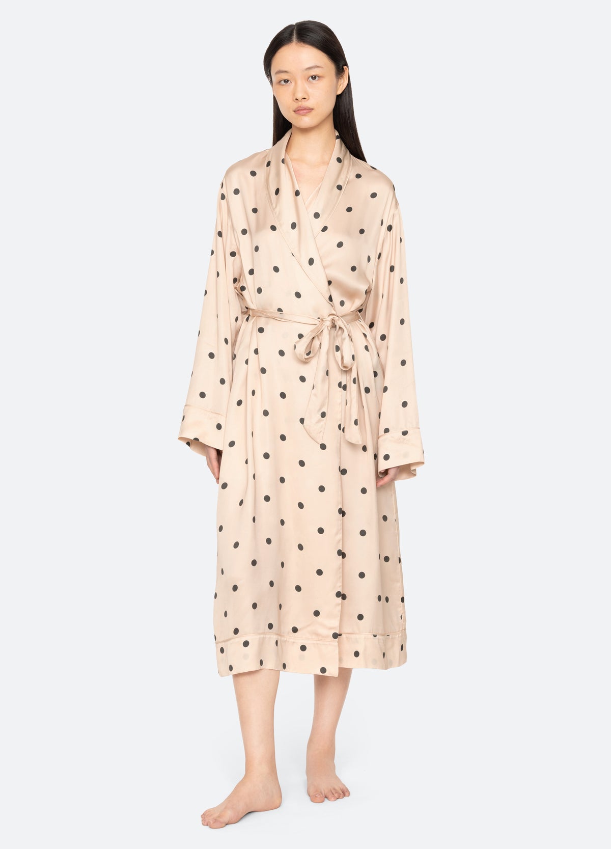 cream-paulette robe-front view