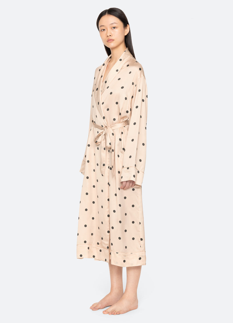 cream-paulette robe-three quarter view - 5