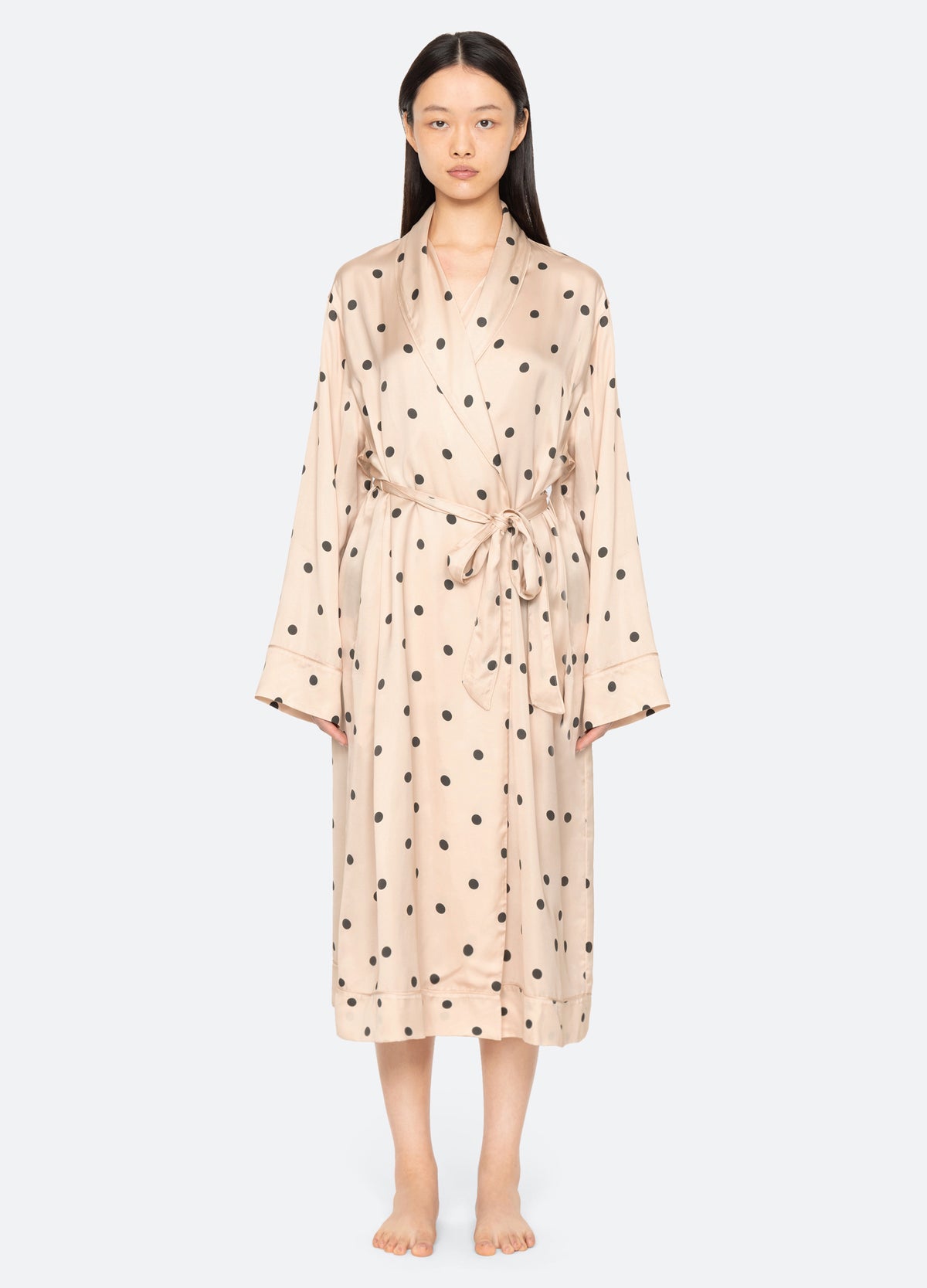 cream-paulette robe-front view 2 - 7