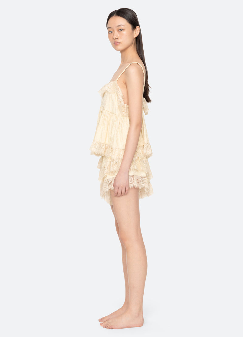 yellow-lila short pj set-side view - 5