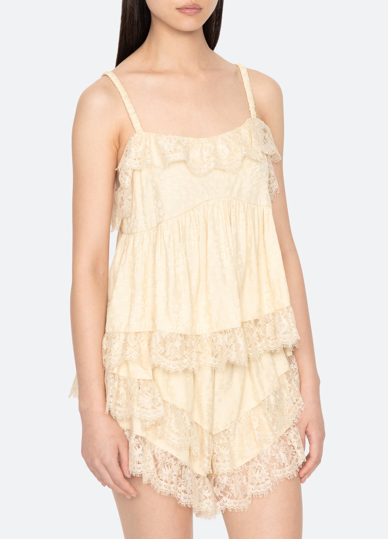 yellow-lila short pj set-detail view - 8