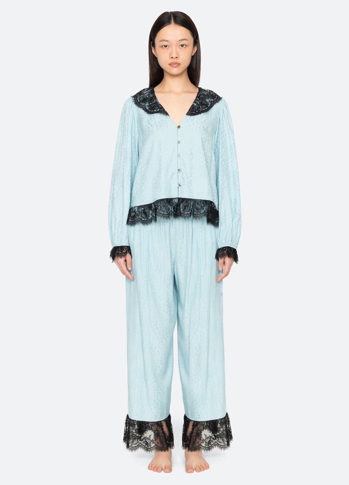 blue-lila pj set-front view - 2