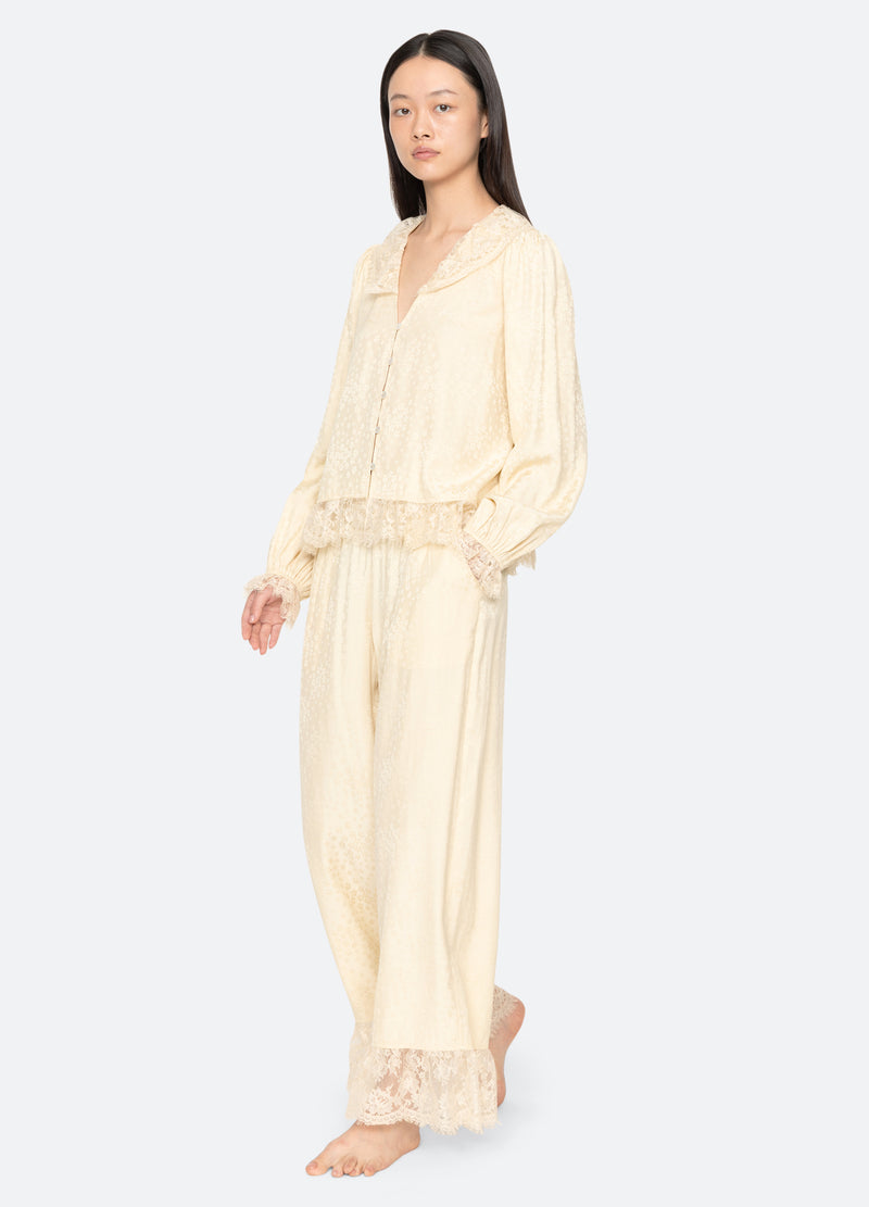 yellow-lila pj set-walking view - 9