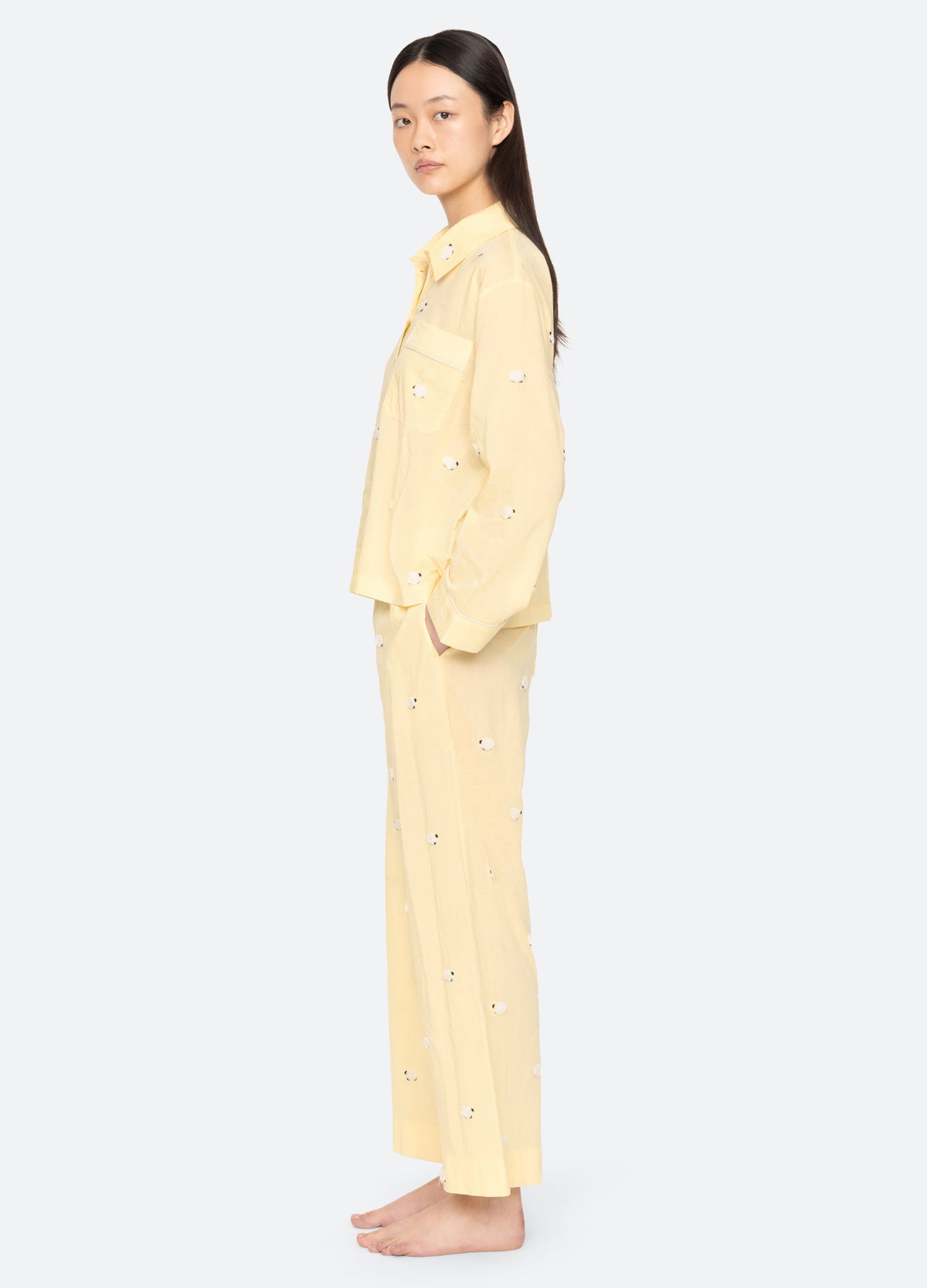 yellow-sheep pj set-side view - 5