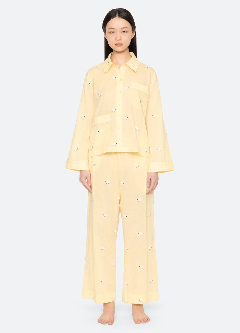 yellow-sheep pj set-front view 2 - 7